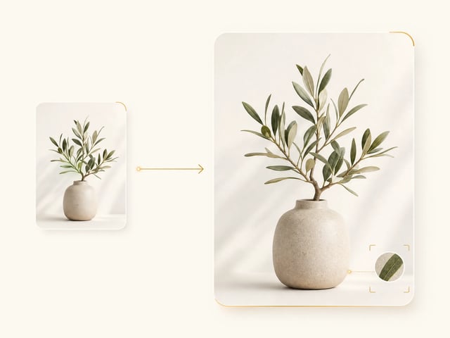 A cut-out image upscaled to higher, print-ready resolution