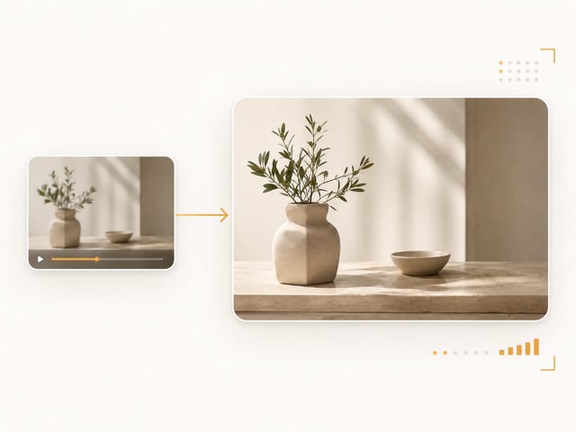 A video clip upscaled to a higher, delivery-ready resolution